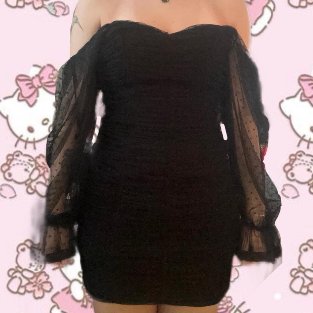 Black Ribbed Body Con Dress